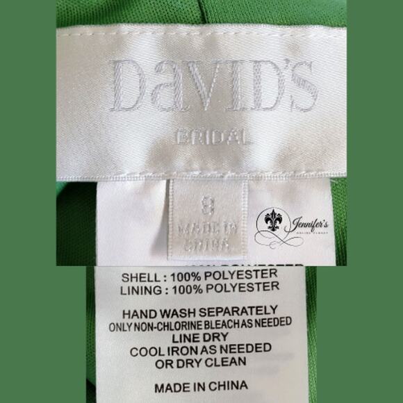 David's Bridal Green Sweetheart Illusion Neckline Mesh Short Dress Size 8 - Picture 9 of 14